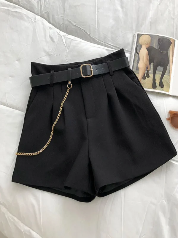 Summer Suit Shorts Female External Wear New Korean Version of High-Waisted Wide-Legged Trousers Hundred Casual Trousers - Image 3