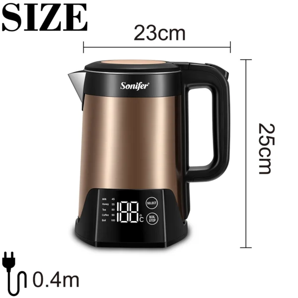 1.5L Electric Kettle Tea Coffee Thermo Pot Appliances Kitchen Smart Kettle With Temperature Control Keep-Warm Function Sonifer - Image 6