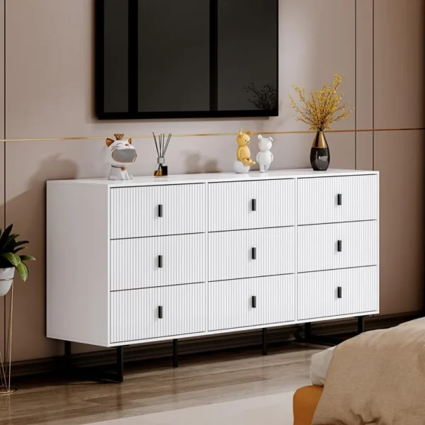 9 Drawer Dresser for Bedroom, Large Double Dresser with Wide Drawers, Modern Chest of Drawers,Storage Organizer Dresser - Image 3