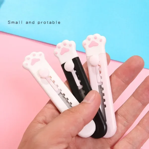 Cute Mini Art Utility Knife Cartoon Cat Paw Cloud Cutter Express Box Paper Envelope Opener Blade Stationery School Supplies