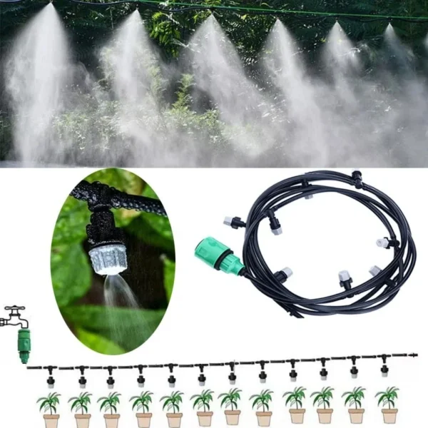 New Irrigation 10Meters 10 Sprinklers Nozzles Water Sprayer Misting Fog Cooling Nozzle System Garden Agricultural Sprayer System - Image 2