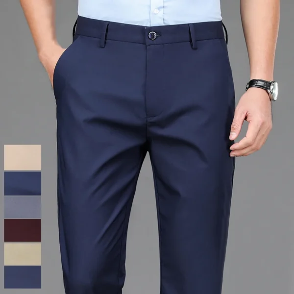 Male Pants Stretch Solid Black Smart Casual Men's Trousers Office Quick Dry Suit Pants New Spring Autumn Korean Straight Pants - Image 5