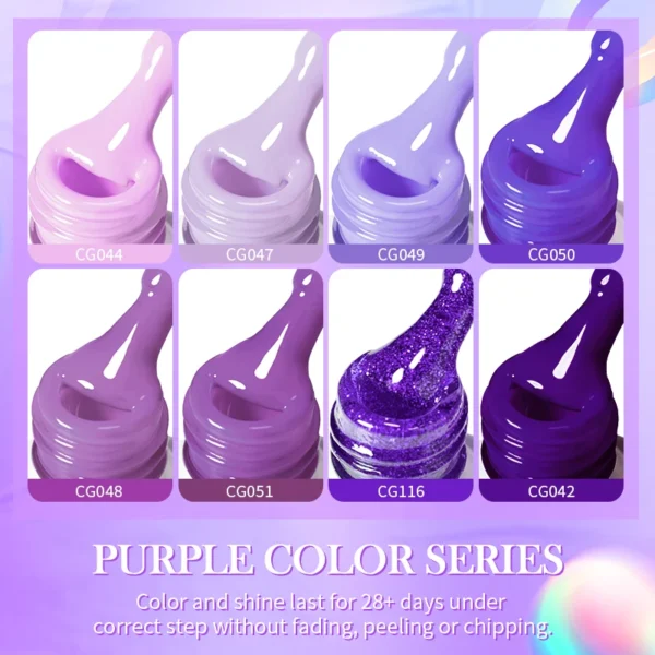 BORN PRETTY 10ml Nail Gel Polish Set Gorgeous Purple Color Semi Permanent Full Coverage Paint Soak off UV LED Gel Nail Varnish - Image 4