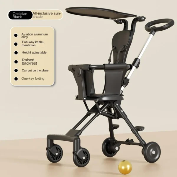 New Children Walking Baby Stroller Baby Stroller Four Wheels Lightweight Folding Car Free Installation Two-way Stroller - Image 4