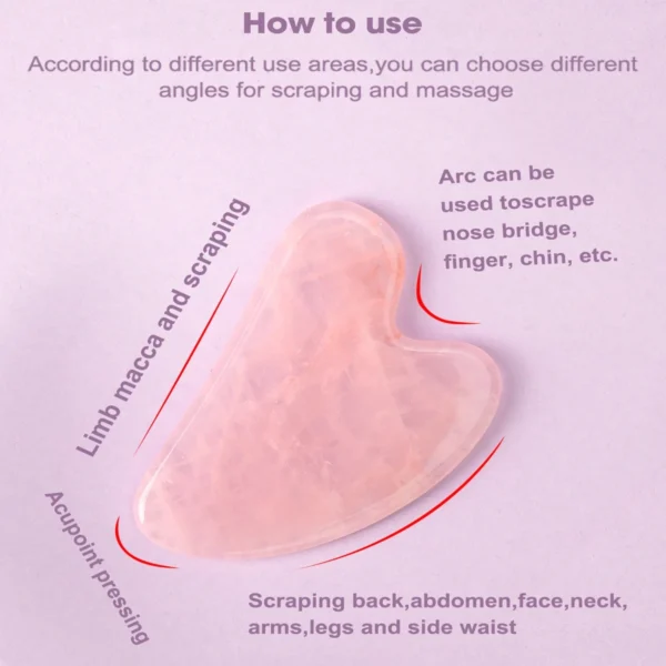 1PC Guasha Massage Natural Stone Jade Scraper Facial Gua Sha SPA Neck Massager Women Portable Face Skin Care Beauty Healty TooL - Image 4