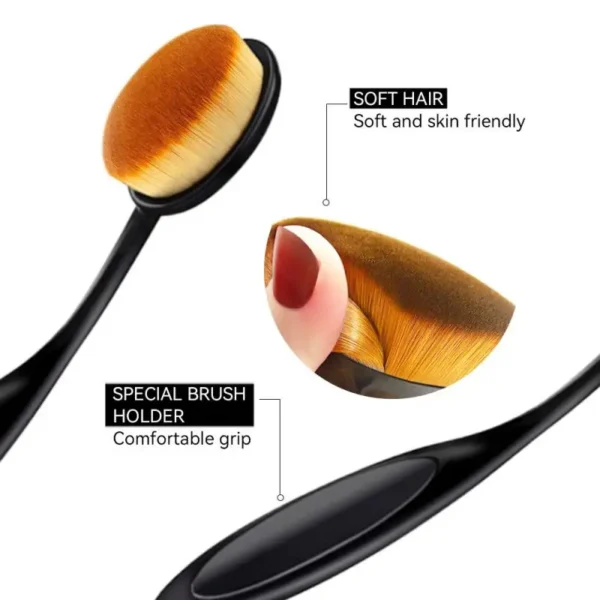 Oval Foundation Brush Large toothbrush Makeup brush Quick flawless liquid foundation - Image 4