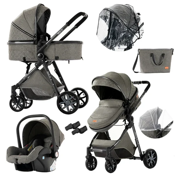 Baby stroller Baby pram Baby cars 3 in 1 stroller Lightweight strollers Newborn baby carriage 3 in 1 four wheel strollers pram - Image 3