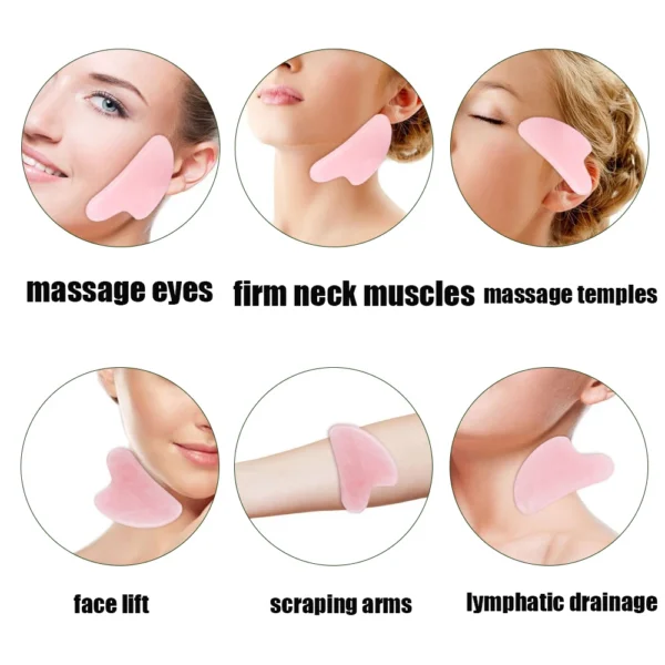 1pc Gouache Scraper Massager Face Body Skin Scraping Beauty Care Guasha Board Face Slim Lift Gua Sha Massage Tool Natural Jade - Image 6