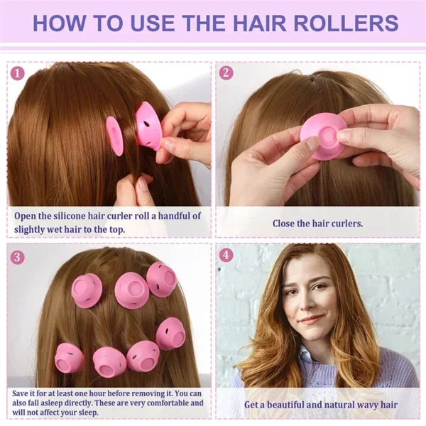 10/20pcs Soft Rubber Hair Curlers Silicone Heatless Hair Rollers Clips No Hurt Hair Rollers Hairdressing DIY Hair Styling Tools - Image 4